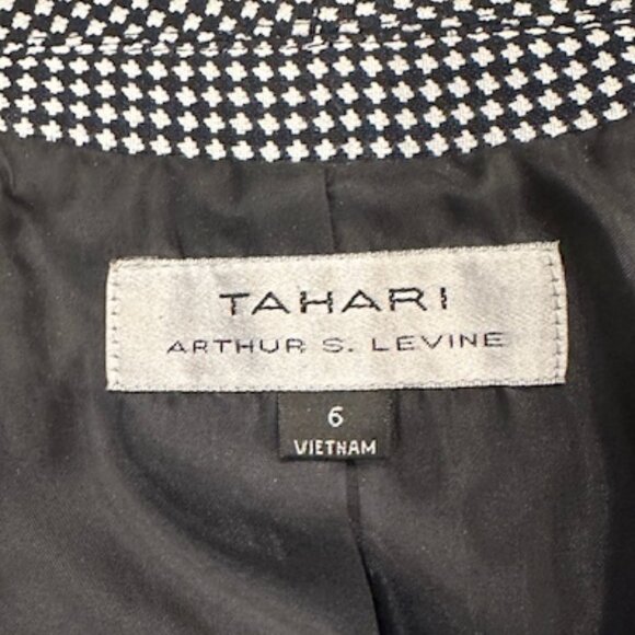 Tahari Arthur S Levine Black and White Houndstooth 2 Piece Skirt Set - Size 6 - Picture 10 of 11